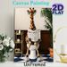 Funny Giraffe Painting Poster, Whimsical Cartoon Style Poster, Playful Bespectacled Giraffe-on-toilet Reading Newspaper Design, Brings Lighthearted_maomaolike.com