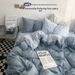 Solid Color Simple Four-Piece Brushed Ins Style Quilt Cover Dormitory Summer Washed Cotton Bedding Three-Piece Set_maomaolike.com