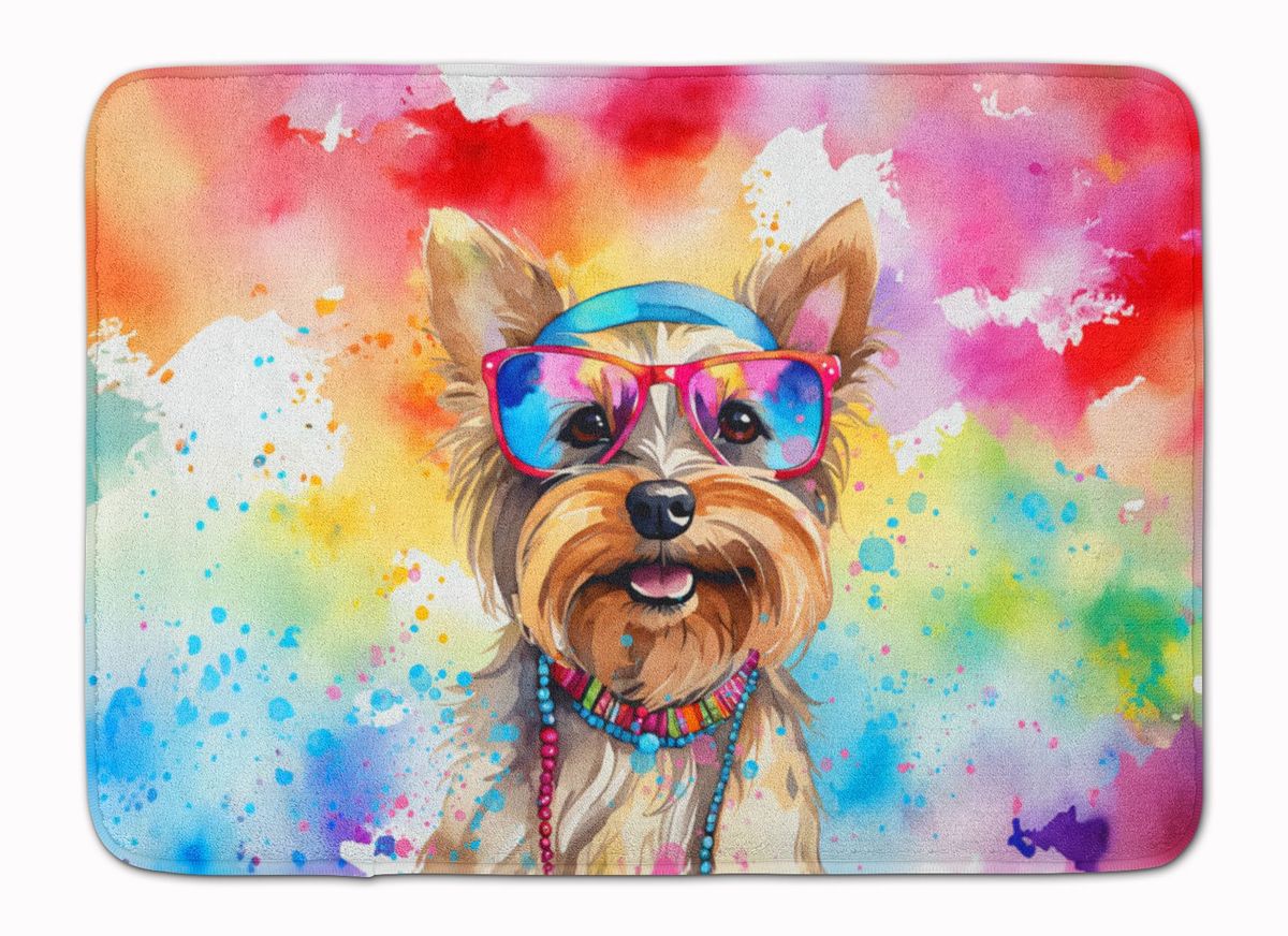 Yorkshire Terrier Hippie Dawg Memory Foam Kitchen Mat Machine Washable Anti-Fatigue Mat Cushion Comfort Bath Mat Or Kitchen Rug_maomaolike.com