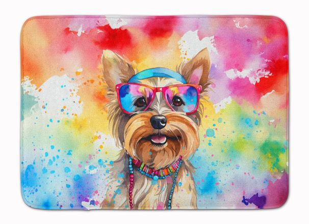 Yorkshire Terrier Hippie Dawg Memory Foam Kitchen Mat Machine Washable Anti-Fatigue Mat Cushion Comfort Bath Mat Or Kitchen Rug_maomaolike.com