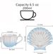 Pearl Shell Cup And Saucer With Spoon - 8oz Gradient Ceramic Coffee Mug, Vintage Tea, Cappuccino, Latte Art For Birthday Gift_maomaolike.com