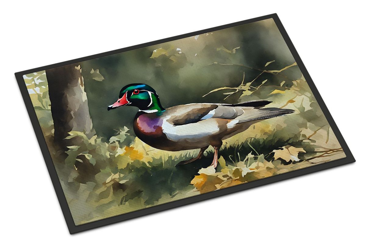 Wood Duck Doormat Front Door Mat Indoor Outdoor Rugs For Entryway, Non Slip Washable Low Pile, 24H X 36W_maomaolike.com