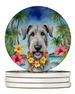 Irish Wolfhound Luau Large Sandstone Coasters Pack Of 4 Absorbent Round Coasters Decor Gifts For Men Or Women, 4 In, Multicolor_maomaolike.com