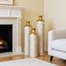 Floor Metal Vase Modern Style Decoration Home Droplet Shaped White Metal Vase 3-piece Set Gorgeous Home Decoration Large Glazed Metal Vase_maomaolike.com
