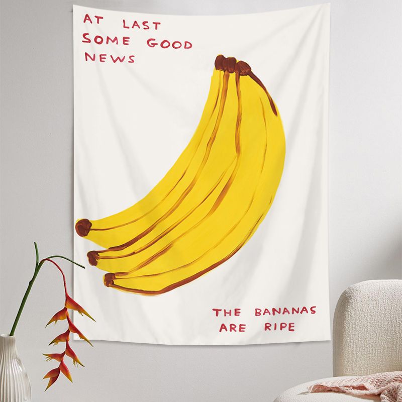 Ins Style Pop Hand-drawn Illustration Decorative Hanging Art Canvas Banana Cheese Unique Niche Background Cloth_maomaolike.com