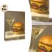 Gourmet Still Life Painting Poster, Realistic Cheeseburger & Martini With Olive Poster, Elegant Food-themed Decor Suitable For Restaurant, Kitchen And_maomaolike.com