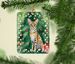 Savannah Cat By The Christmas Tree Porcelain Ornament Christmas Tree Hanging Decorations For Home Christmas Holiday, Rectangle, Gift, Multicolor_maomaolike.com