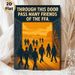 FFA Friends Themed Painting Poster, Warm-toned Vintage Silhouette Farm Door Scene Poster, Highlights FFA Community Bonds, Ideal For Farmhouse, Club_maomaolike.com