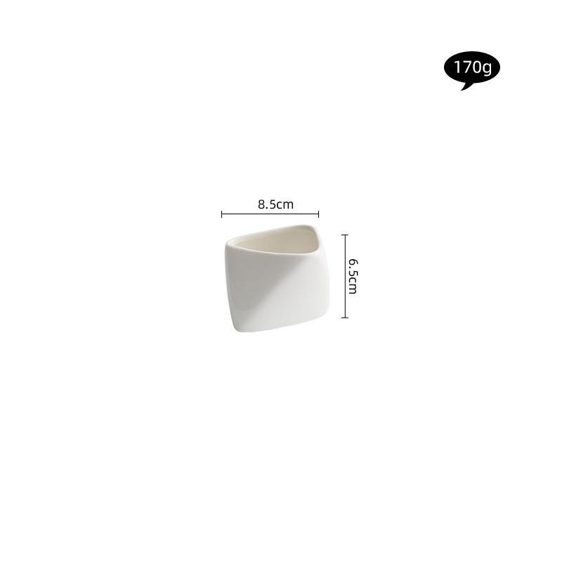 3D Folded Edge French Fries Cup Household Ceramic Cooking Bowl Creative Specialty Hotel Tableware Snack Plate Dipping_maomaolike.com