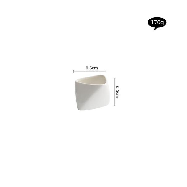 3D Folded Edge French Fries Cup Household Ceramic Cooking Bowl Creative Specialty Hotel Tableware Snack Plate Dipping_maomaolike.com