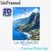 La Réunion Coastal Paragliding Painting Poster, Vibrant Retro Travel Style Poster, Scenic Ocean Cliff View With Paragliding, Ideal Wall Decor For_maomaolike.com