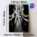 Grim Reaper Themed Painting Poster, Monochrome Dramatic Ink-wash Poster, Mysterious Robed Skull Figure With Scales And Full Moon Backdrop, Atmospheric_maomaolike.com