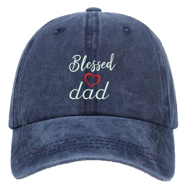 Unisex Washed cotton embroidery blessed dad baseball cap Cotton hat Dad hat Hip hop hat_maomaolike.com