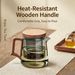 Smoked Glass Teapot With Walnut Wood Handle, Office Tea-water Separation Kettle, High-temperature Resistant High_maomaolike.com