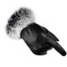 Women's warm gloves autumn and winter PU leather rabbit fur touch screen outdoor cycling plus velvet thickened winter gloves_maomaolike.com