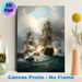 Naval Battle Painting Poster, Dramatic Realistic Vintage Warships Combat Scene Poster, Captivating Historical Nautical Decor For Home Office, Living_maomaolike.com