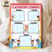 Classroom Cleaners Weekly Schedule Painting Poster, Vibrant Cartoon-style Poster, Practical Weekly Cleaning Duty Layout To Arrange Tasks, Ideal For_maomaolike.com