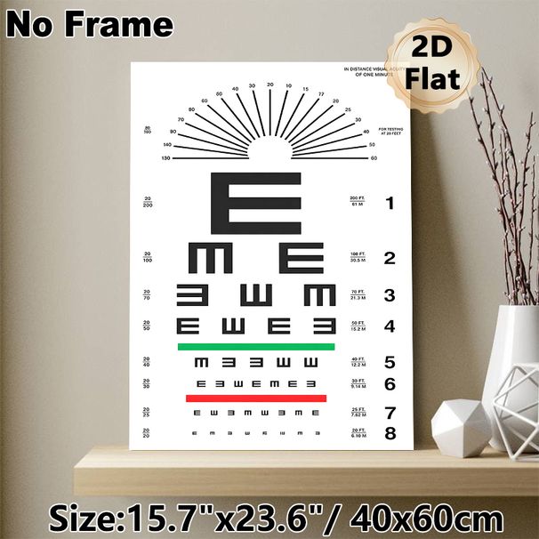 Eye Chart Painting Poster, Clear Monochrome Visual Acuity Test Poster, Practical For Vision Screening, Suitable For Clinics And Healthcare Spaces_maomaolike.com