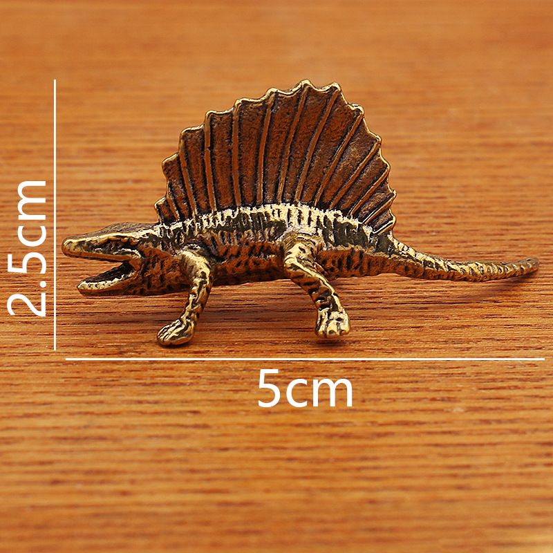 Jurassic Spinosaurus Copper Vintage Gift Desktop Decoration Small Dinosaur Metal Ornament Craft_maomaolike.com