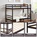 Twin Over Twin Bunk Bed With Ladder,Wooden Bunk Bed With High Guardrail And Ladder For Kids, Teens, Dorm Rooms, And Guest Rooms,No Box Spring Needed,Espresso_maomaolike.com