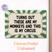 Circus & Monkey Quote Painting Poster, Vintage Green Radial Stripe Framed Typography Poster, Witty Humorous Wall Decor For Home Office, Living Room_maomaolike.com