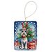Schnauzer Christmas Reindeer Porcelain Ornament Christmas Tree Hanging Decorations For Home Christmas Holiday, Rectangle, Gift, Multicolor_maomaolike.com