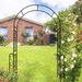 Metal Garden Arch W55'' X H94.5'' Garden Arbor Trellis Climbing Plants Support Rose Arch Outdoor Arch_maomaolike.com