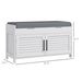 Shoe Storage Bench, Modern Entryway Bench With Cushion, Hidden Compartments, Adjustable Shelves, Shutter Doors, White_maomaolike.com