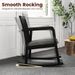 Rocking Chair With Slatted Back And Curved Armrests,with Solid Rubber Wood Linen Fabric High-density Sponge_maomaolike.com