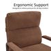 Modern Accent Chair, Reclining Chair With Adjustable Backrest, Corduroy Chair With Metal Frame, Reading Chair, Comfy Lounge Chair For Living Room, Bedroom, Office, Brown_maomaolike.com