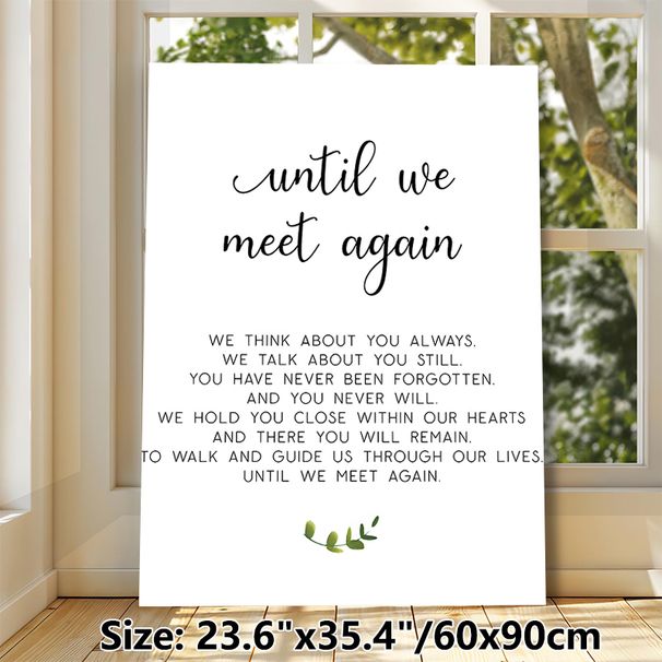 Memorial Quote Painting Poster, Minimalist Typographic Poster With Delicate Eucalyptus Accent, Heartfelt Commemorative Message, Ideal For Home And_maomaolike.com