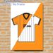 Football Jersey Themed Painting Poster, Sleek Split-style Orange & White Striped Jersey Poster, Unique Split Design, Ideal For Sports-themed Rooms_maomaolike.com