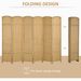 Folding Room Divider Screen 6 Panel 5.6 ' Tall Privacy Screen Freestanding Room Partition For Home Office, Nature Wood_maomaolike.com