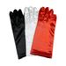 Unisex Bridal short four way stretch shiny satin dress gloves suitable for ladies to attend dinner dances/church/weddings_maomaolike.com