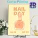 Nail Day Themed Painting Poster, Warm-toned Cute Cartoon Style Poster, Adorable Nail Polish Bottle With Heart Design, Suitable Decor For Beauty Salons_maomaolike.com