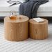 Round Coffee Table Set Of 2, Nesting Coffee Tables For MDF With Veneer .for Living Room,office,bedroom,Natural, 4Colors NATURAL_maomaolike.com
