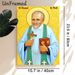 St Vincent De Paul Religious Icon Painting Poster, Vibrant Traditional Religious Portrait Poster, Devotional Wall Decor Featuring Saint Holding Cross_maomaolike.com