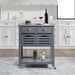Mobile Rolling Kitchen Island Trolley Serving Cart With Underneath Drawer & Slide-Out Wire Storage Basket_maomaolike.com
