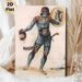 Mythical Warrior Painting Poster, Vintage Detailed Tattooed Warrior Holding Severed Head & Shield Poster, Unique Historical Artwork For Home Study_maomaolike.com