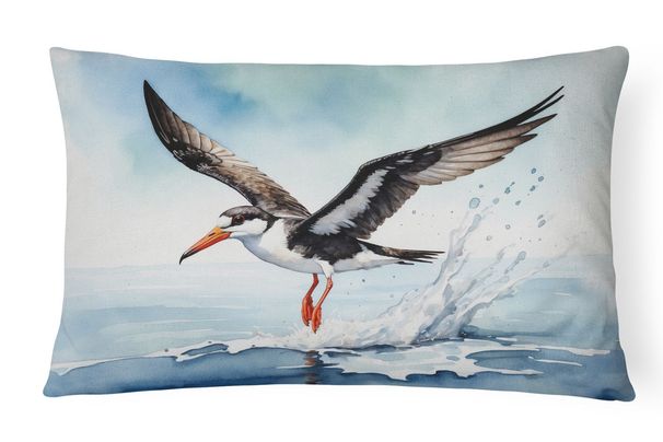 Birds, Birds, Birds Throw Pillow Throw Pillow For Indoor Couch Bed Outdoor Patio Washable, Black Skimmer 7515,12Hx16W_maomaolike.com