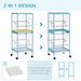55" 2 In 1 Bird Cage Aviary Parakeet House For Finches, Budgies With Wheels, Light Blue_maomaolike.com