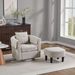Swivel Accent Chair With Ottoman Set, Modern Chenille Barrel Armchair With Removable Back Pillow & 2 Armrest Covers For Living Room, Bedroom, Office, Gray_maomaolike.com
