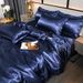 Pure Color Ice Silk Cool Quilt Cover Bed Sheet Bedding_maomaolike.com