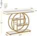 Console Table, Industrial 4-Tier Sofa Entryway Table With Circle Basew_maomaolike.com