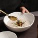 Ceramic Soup Large Rice Household Fruit Salad Snail Noodle High-Value Breakfast Oatmeal Bowl_maomaolike.com
