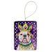 American Bulldog King Of Mardi Gras Porcelain Ornament Christmas Tree Hanging Decorations For Home Christmas Holiday, Rectangle, Gift, Multicolor_maomaolike.com