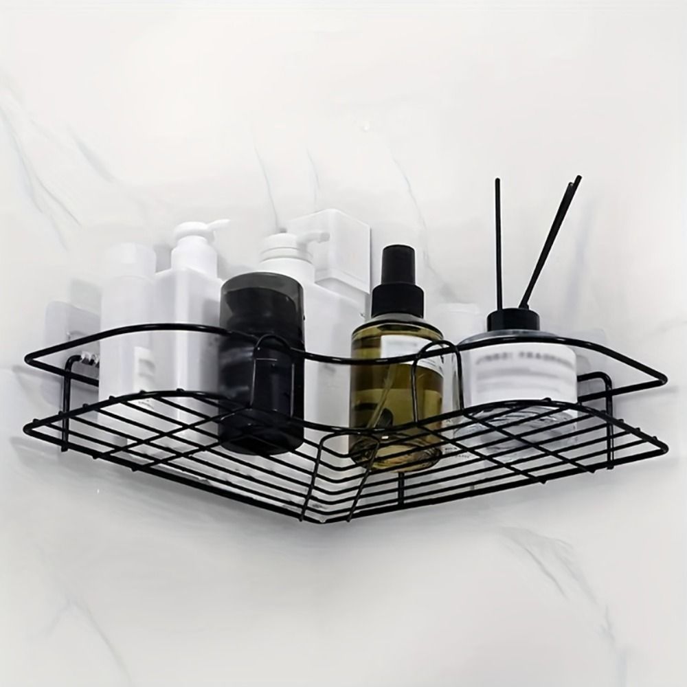 1pc Wall Mounted Bathroom Shelf, Shower Caddy Rack, No Punching Triangle Storage Rack For Bathroom Kitchen, Bathroom Accessories_maomaolike.com