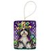 Havanese King Of Mardi Gras Porcelain Ornament Christmas Tree Hanging Decorations For Home Christmas Holiday, Rectangle, Gift, Multicolor_maomaolike.com