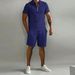 Men's Polo Casual Loose Short Sleeve Shorts Tracksuit_maomaolike.com