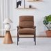 Modern Accent Chair, Reclining Chair With Adjustable Backrest, Corduroy Chair With Metal Frame, Reading Chair, Comfy Lounge Chair For Living Room, Bedroom, Office, Brown_maomaolike.com